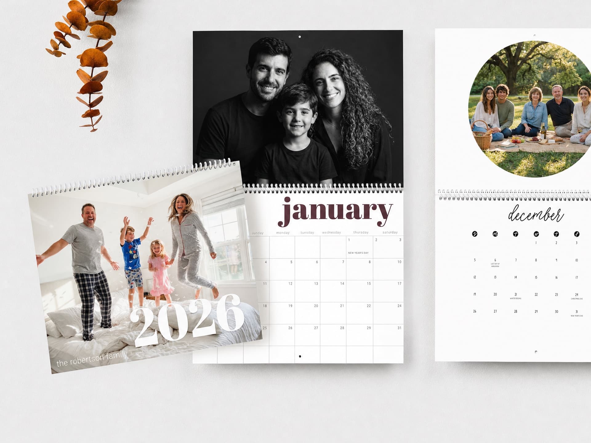Personalized photo calendars featuring family memories throughout the year